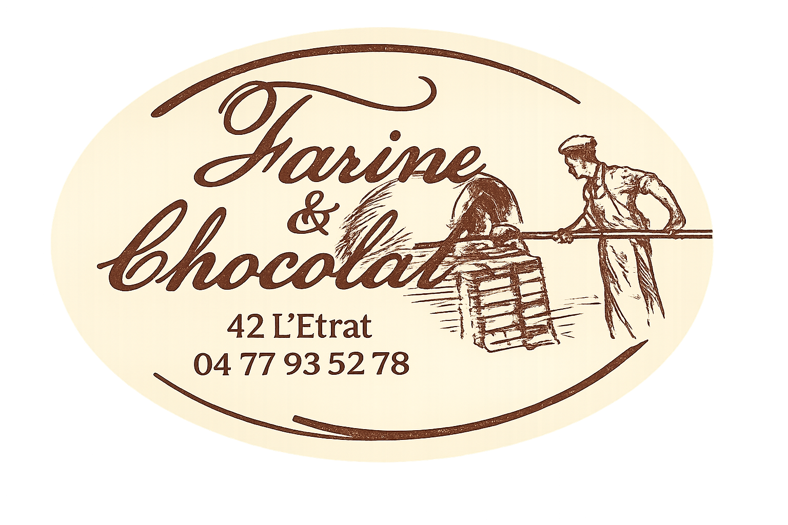 Logo de la boulangerie Farine et Chocolat, boulangerie et pâtisserie artisanale située à L’Étrat dans la Loire (42).